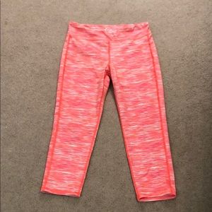 Pink/Orange Go-Dry Printed Crop Leggings